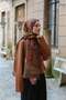 Allure Tulip Patterned Shawl - Burgundy-Hardal
