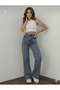Alex Women's Medium Snow Super High Waist Loose Leg Denim Jeans Palazzo Pants