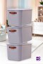 Bigbox with Handle 20 Lt 4-Piece Gray Closet Organizer Storage Box Basket Organizer Toy Box - 2