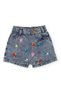 Girl's Figure Embroidered Blue Denim Shorts Skirt 2-8 Years Blue