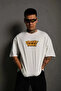 Unisex Crew Neck Printed Oversize T-Shirt - White