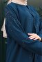 Plus Size Maternity Dress with Fan Shape Stones - 3