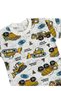 Boy's Cotton Thin Summer Fabric White Color Mixer Work Machines Patterned Short Sleeve Shorts Pajama Set - 3