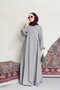 6657-Drawstring Sallaş Dress Gray