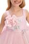 Girl Child 3-7 Years Old Three-Dimensional Floral Patterned Crown Tutu Dress Pink - 5