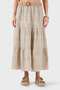 Cotton Relaxed Fit Embroidered Midi Skirt Skirt 2511 - 2