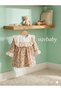 Baby Girl Scallop Collar Detailed Long Sleeve Lace Rose Patterned Vintage Dress - 3