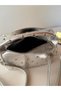Women's Silver Studded Handbag with Troc Detail, Baguette Shoulder Bag, Soft Leather Look Stylish Bag - 4