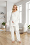 New Season Ecru Maternity Summer Flounce Design 100% Cotton Double Breasted Short Sleeve Dressing Gown Pajama Set - 2