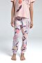 Girl's Fresh Floral Print Pajama Set 8-15 Years Light Salmon - 3