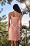 Malea Knitted Rope Strap Short Nightgown - Salmon - 4