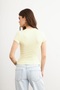 Women's Chick Yellow Cotton T-Shirt Ultra Soft Crew Neck Short Sleeve - 2