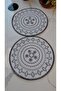 Silver Embroidered Linen Cocktail Presentation Napkins, Pack of 2 |   Authentic Mandala Series Mira - 5
