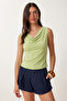 Degaje Yaka Sandy Knitted Blouse Lrn0033 Pistachio Green