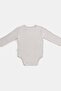 Modal Cotton Newborn Baby Long Sleeve Snap Fastener Bodysuit L Dragons Gray - 2