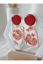 Red Pomegranate Earrings Fruit Flower Ultra Light Handmade Polymer Clay Earrings - 5