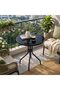 Patio Round Table Opaque Tempered Glass top - Outdoor Table, Outdoor Side Table, Metal Coffee Table for Outdoor Patio, Balcony, Poolside, living room Table - Opaque - 8