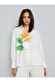 Off White Floral Print Long Sleeve Shirt