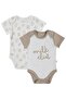Milk Printed Set of 2 3-18 Months Snap-On Badi - Ecru