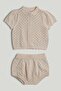 White Knitted Top and Shorts Outfit