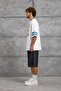 Men's T-Shirt 25 Print Blue Oversize Printed Crew Neck Cotton - 5