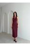 Women's Pleated Lace Detail Slit Dress - 5