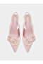 Pink Floral Slingback Kitten Heels Shoes - 5