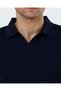 Italian Style Slim Fit Polo Collar Knitwear T-Shirt Navy Blue T13754 - 2