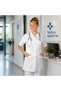 Short Sleeve Alpaca Physiotherapist Apron |   Classic Collar Short Length Snap Fastener White Health Care Apron
