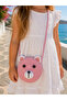 Teddy Pink Wicker Shoulder Strap Children's Bag-Children's Gift-12X12 - 2