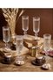 6 Pieces of Striped Footed Coffee, Water and Soft Drink Glasses, Presentation Glasses, 160 ml - 7