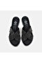 Women's Black Stone Detailed Slippers - 7