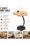End Table Sofa Side Table 60x40cm - Metal Frame with wooden Finish Couch Table for Living Room Bedroom Bedside Laptop Table - Brown - 3