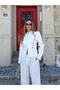White Jacket with Button and Embroidery Detail - 2671 - 3