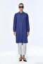 Night Blue Tunic with Hidden Button Detail T-0767