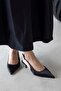 Marcela Women's Heeled Satin Shoes Black - 2