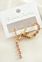 Ilkeshop 3 Pieces Heart Zircon (10032) Stone Earrings-Yellow - 2