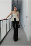 Stretch Fabric Detail Fitted at the Waist Square Neck Short Thin Straps Stylish Equivalent Polka Dot Pininterest Body Blouse - 2