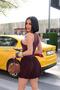 Women's Brown Lined Mini Tulle Skirt Yel221834 - 5