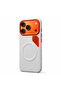 Magnetic Matte PU Case Compatible With iPhone 17 Pro | Mag-Safe Leather Texture Armor Back Cover - White