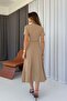 Steel Interlock Fabric Hidden Zipper Dress - Mink - 3