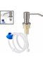 Matte Stainless Built-In Liquid Soap Dispenser Pump Countertop Sink Soap Dispenser Head with Extension Hose - 2