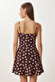 Polka Dot Strappy Mini Woven Dress Lzv0079 Brown - 5