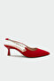 Women's Red Heeled Shoes with Skull Stone Accessories
