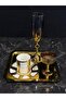 Gold Narin Coffee Presentation Set – Gold Coffee Cup, Turkish Coffee Cup, Coffee Saucer and Tray - Luxury Coffee Set - 2
