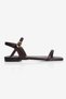 Women's Sandals with Thin Straps and Gold Detailing, Stylish and Casual, Loomia Brown - 2