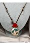 Bohemian Necklace with Flower Figures, Ceramic Patterned Long String Necklace, Stylish Necklace with Bead Detail - 2