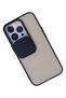 Ilkeshop New iPhone 13 Pro Case Palm Frosted Camera Sliding Silicone (222626) - Navy Blue - 3
