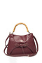 Claret Red Bag with Wooden Handle and Buckle 0065