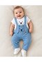 Baby Boy Salopet Set with Dog Figure - 2